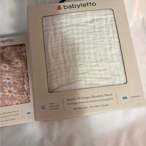 White Muslin Bassinet Sheet